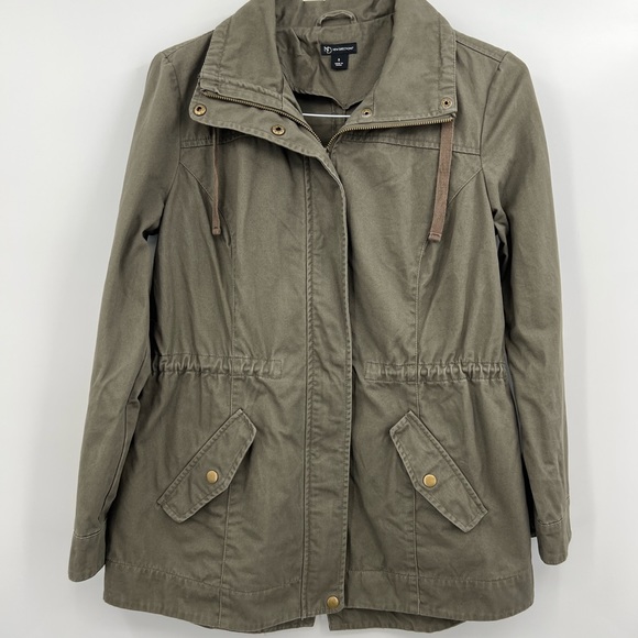 Army Green Fall Zip Up Jacket - Picture 6 of 8